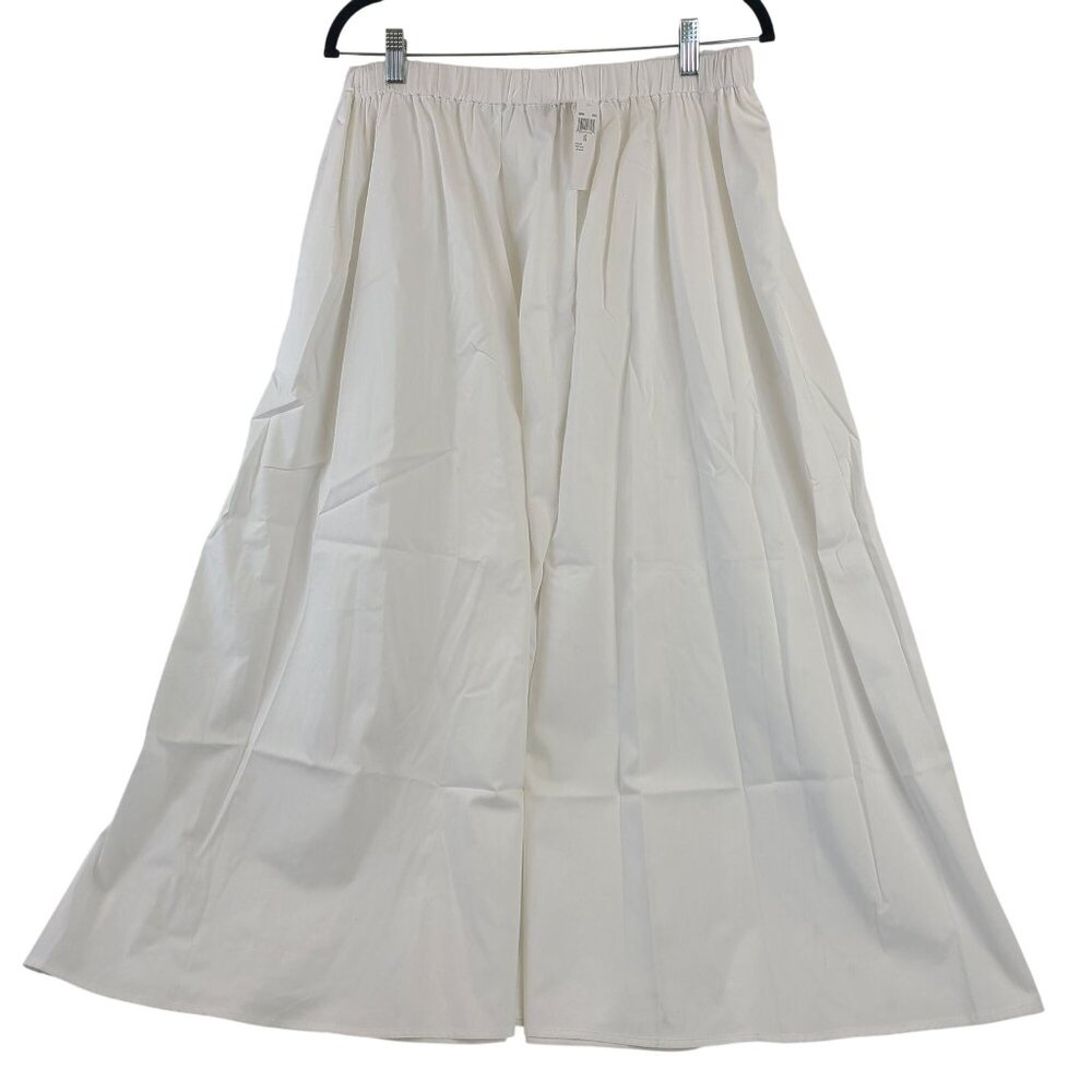 NWT Truth By Republic White Maxi Skirt Elastic Waist Cotton Blend Sz L